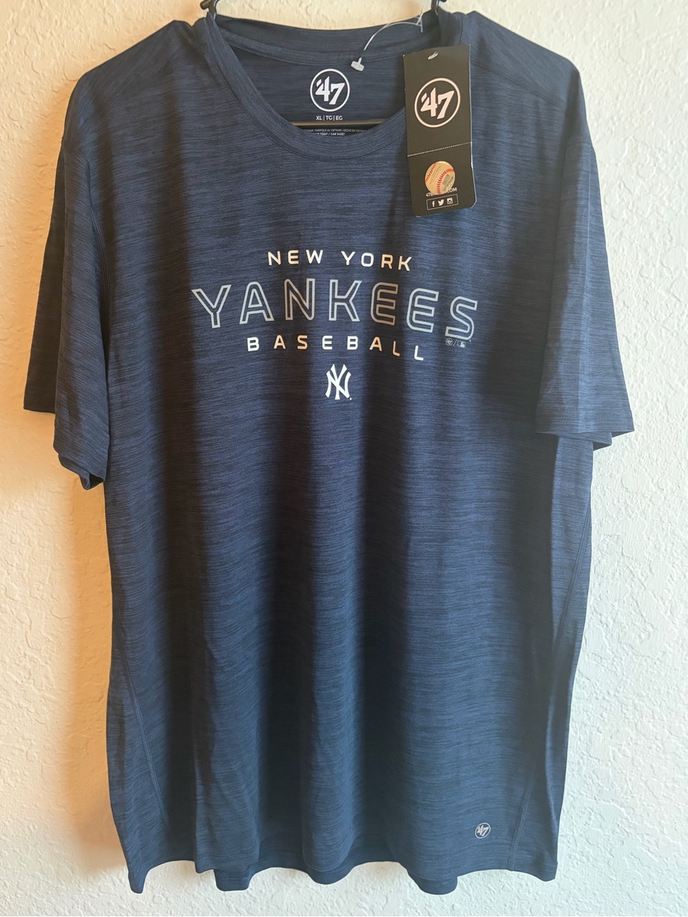 47 New York Yankees Navy Heather Short Sleeve Tee